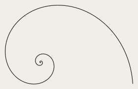 A line curling into the golden spiral